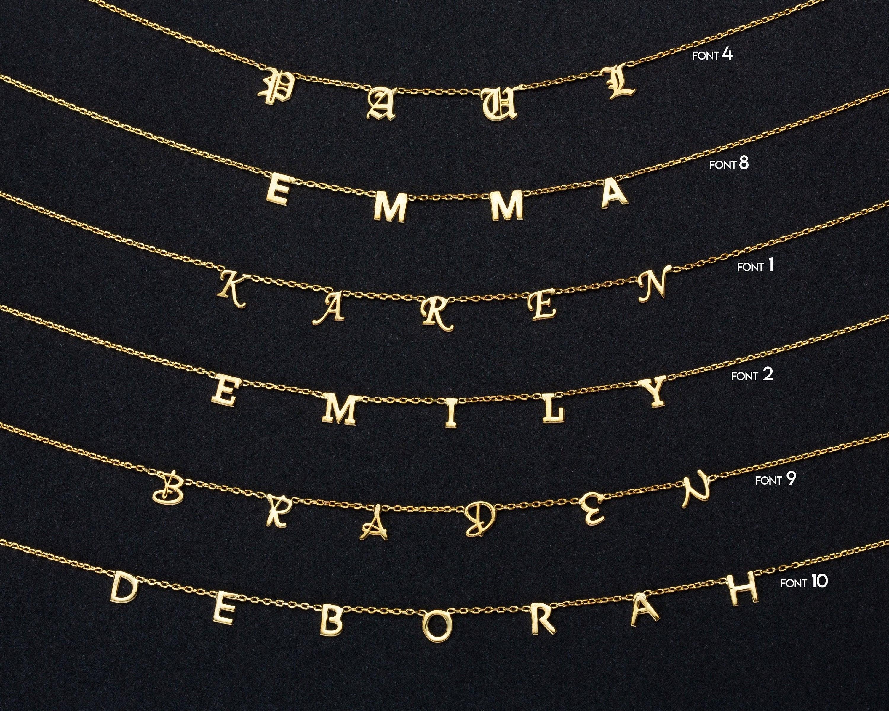 Macro detail of the Letter Name Necklace showcasing craftsmanship in 18K Gold Vermeil. Tarnish-resistant, handmade.