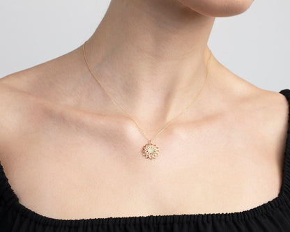Lotus Flower Necklace as a thoughtful birthday gift in 18K Gold Vermeil. Hypoallergenic, no green marks.