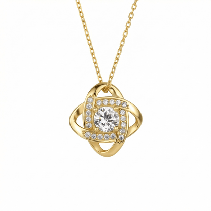 Love Knot Necklace in 18K Gold Vermeil. Tarnish-resistant, perfect for daily wear.