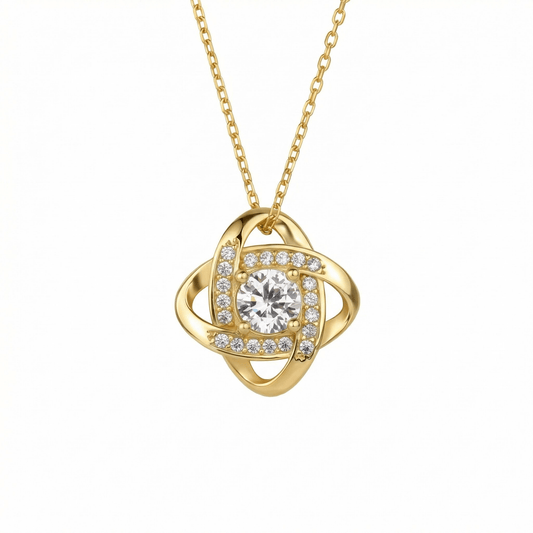 Love Knot Necklace in 18K Gold Vermeil. Tarnish-resistant, perfect for daily wear.