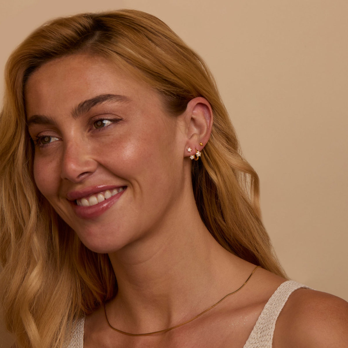 The Star Ear Jacket Hoop Earring Set as a graduation gift in 18K Gold Vermeil. Tarnish-resistant, made for keeping.