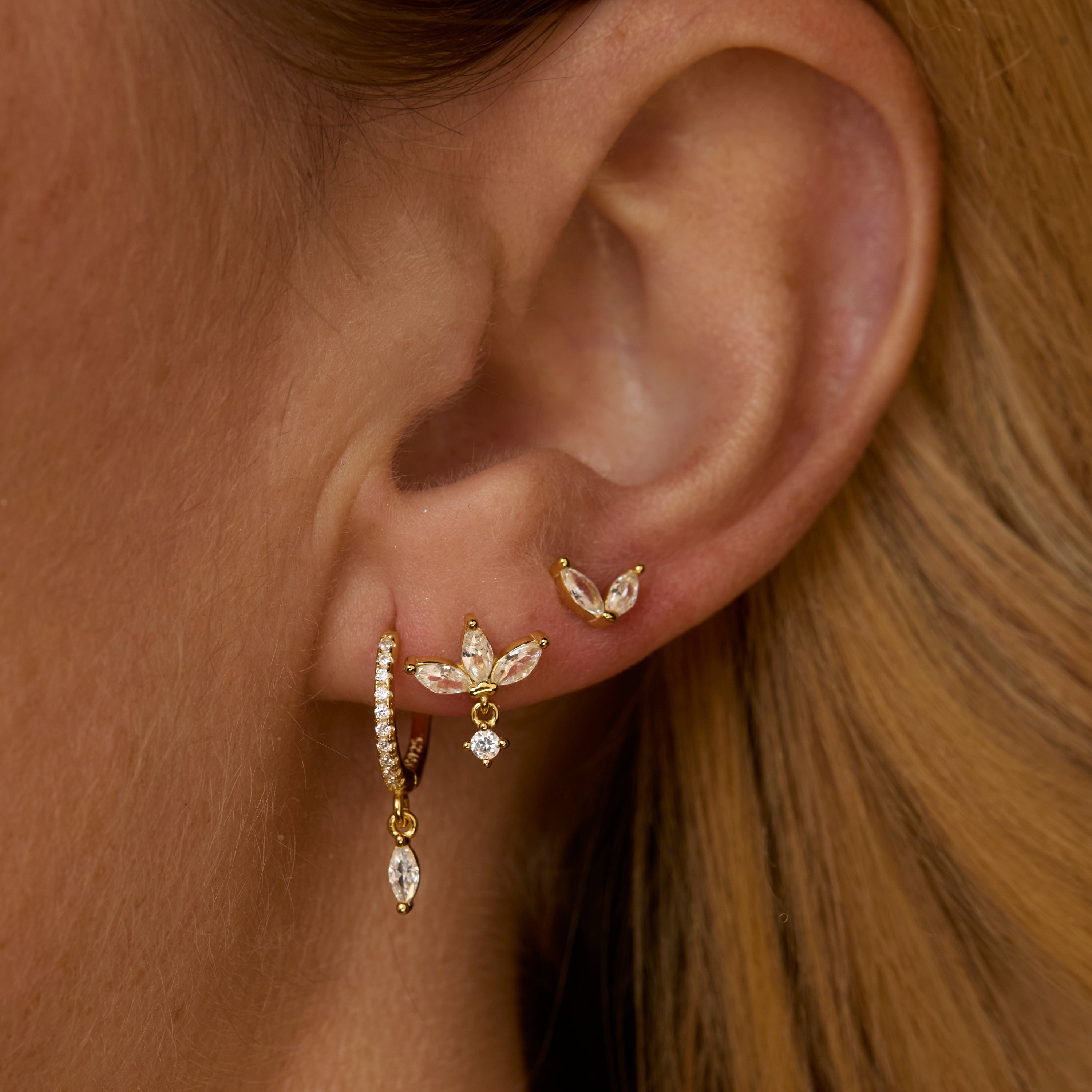 Marquise Earring Set - 18k Gold Vermeil