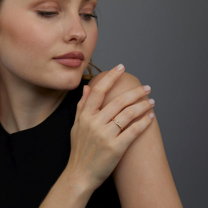 The Minimalist CZ Diamond Stackable Ring as an anniversary gift in 18K Gold Vermeil. Tarnish-resistant, made for keeping.