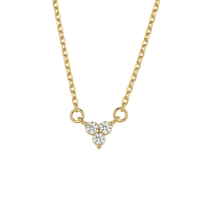Minimalist Dainty CZ Diamond Necklace in 18K Gold Vermeil with CZ Diamond. Tarnish-resistant, perfect for daily wear.