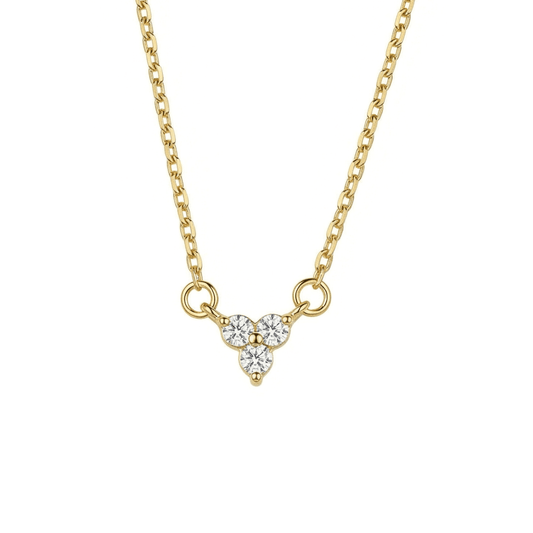 Minimalist Dainty CZ Diamond Necklace in 18K Gold Vermeil with CZ Diamond. Tarnish-resistant, perfect for daily wear.