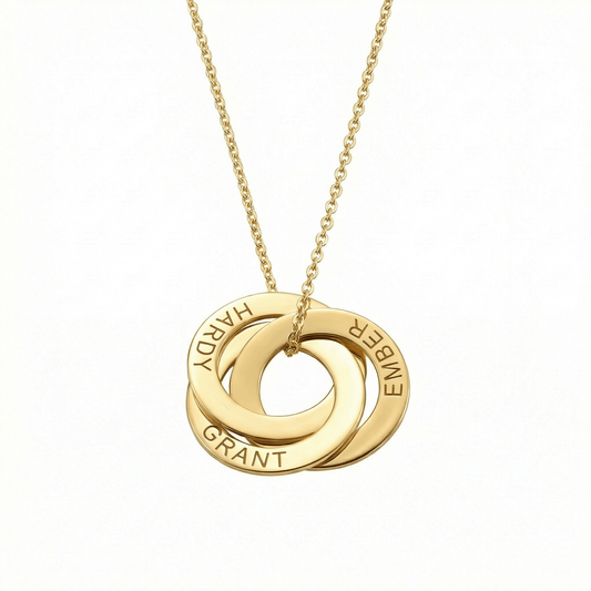 Multi-Name Necklace with Round Pendants in 18K Gold Vermeil. Tarnish-resistant, perfect for daily wear.