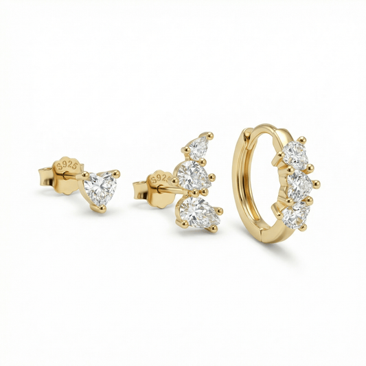 Multi-Pearl Glam Ear Cluster in 18K Gold Vermeil with Freshwater Pearl. No green marks, perfect for daily wear.
