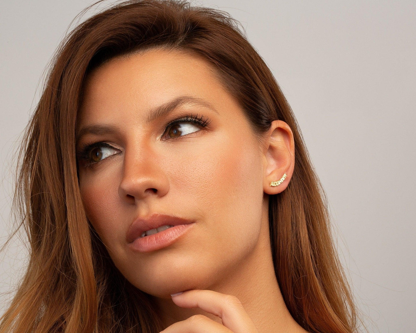 Name Earring as a thoughtful birthday gift in 18K Gold Vermeil. Hypoallergenic for sensitive ears.