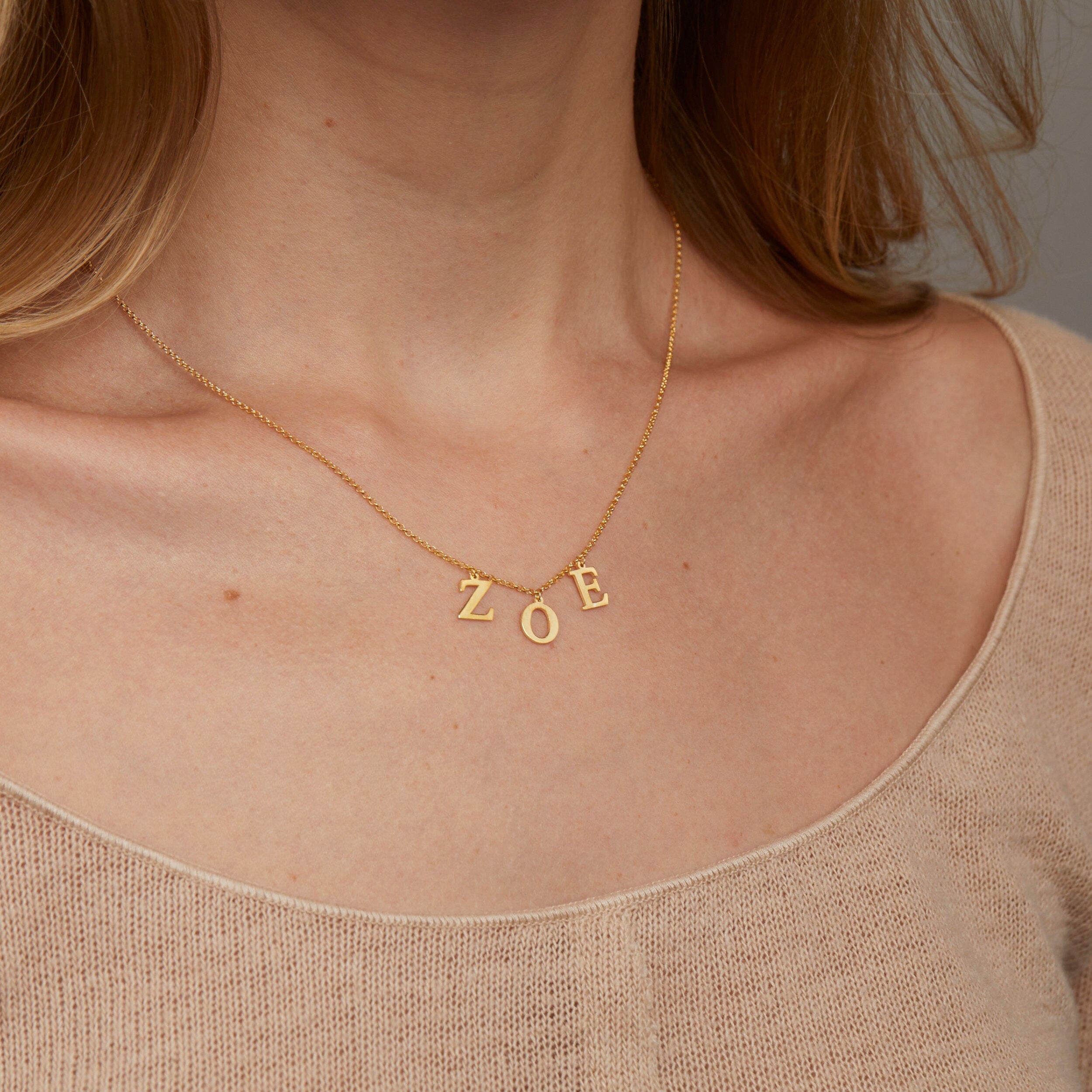 The Name Necklace as a wedding gift in 18K Gold Vermeil. Safe for sensitive skin, made for keeping.
