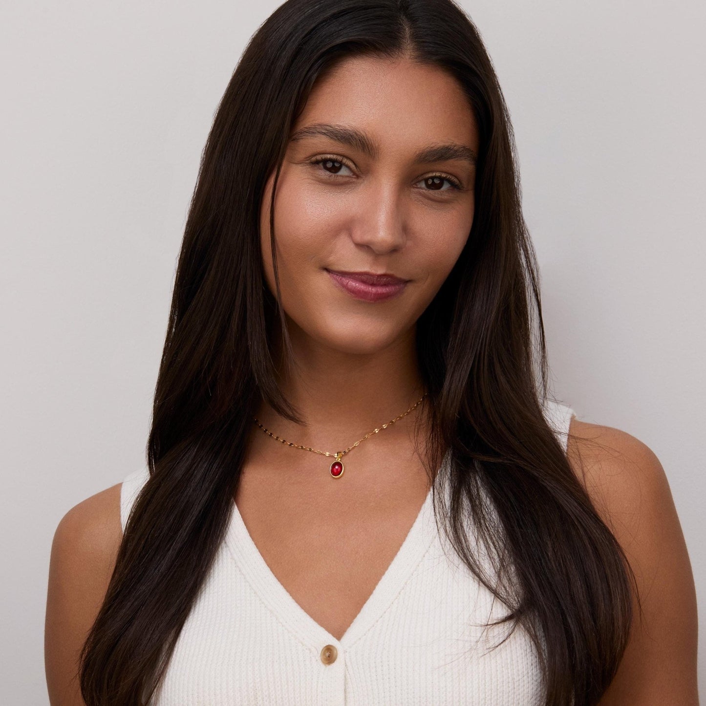 Natural Birthstone Necklace in Glamour Jewelry House gift box — 18K Gold Vermeil mother's day gift. Tarnish-resistant.