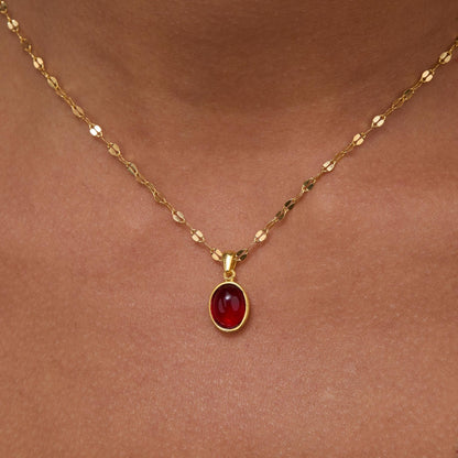 The Natural Birthstone Necklace styled in 18K Gold Vermeil — elegant everyday jewelry. Hypoallergenic, no green marks.