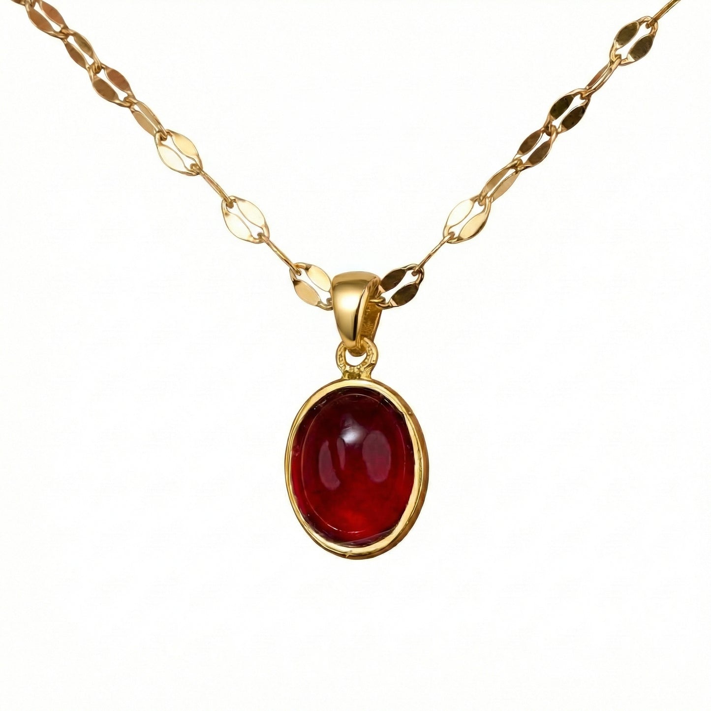Natural Birthstone Necklace in 18K Gold Vermeil with Birthstone and CZ Diamond. Tarnish-resistant, perfect for daily wear.
