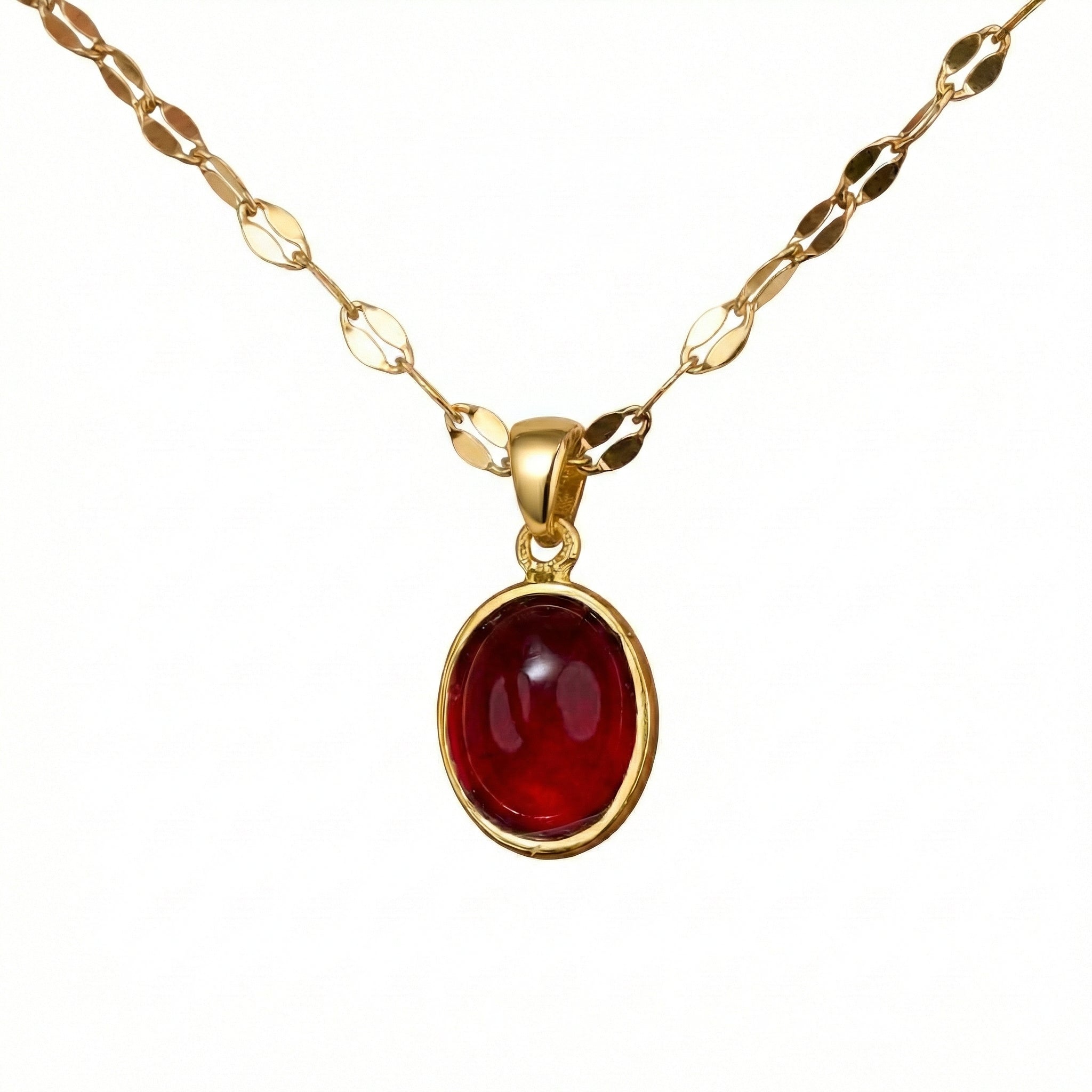 Natural Birthstone Necklace in 18K Gold Vermeil with Birthstone and CZ Diamond. Tarnish-resistant, perfect for daily wear.