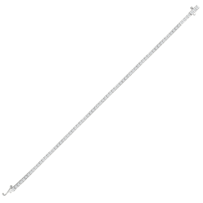 1.03 ct natural diamond tennis bracelet in 14K white gold with box clasp, full length