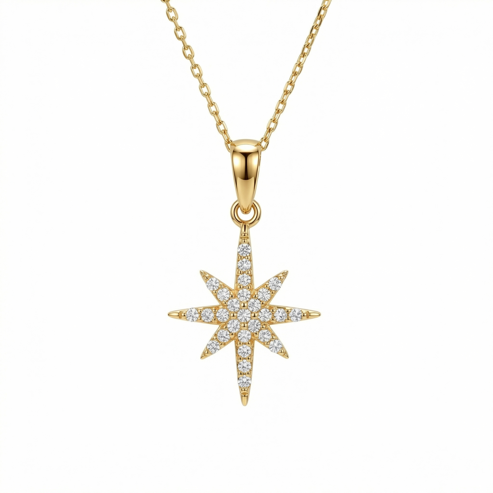North Star Necklace in 18K Gold Vermeil. Tarnish-resistant, perfect for daily wear.