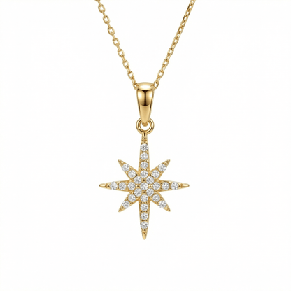 North Star Necklace in 18K Gold Vermeil. Tarnish-resistant, perfect for daily wear.