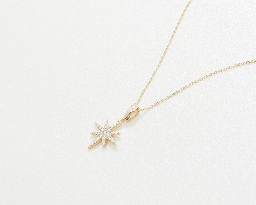 North Star Necklace as a thoughtful birthday gift in 18K Gold Vermeil. Hypoallergenic, no green marks.