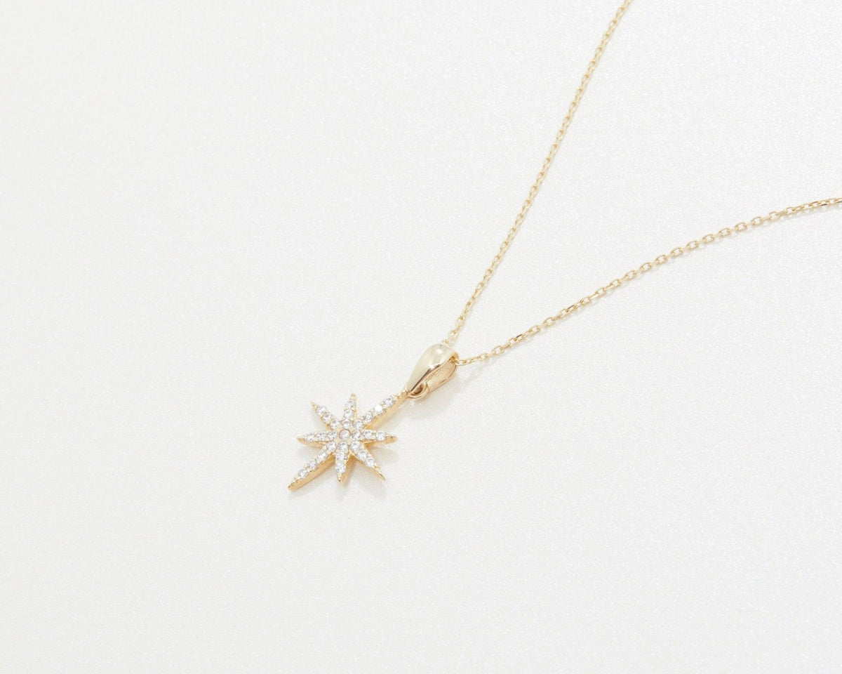 North Star Necklace as a thoughtful birthday gift in 18K Gold Vermeil. Hypoallergenic, no green marks.