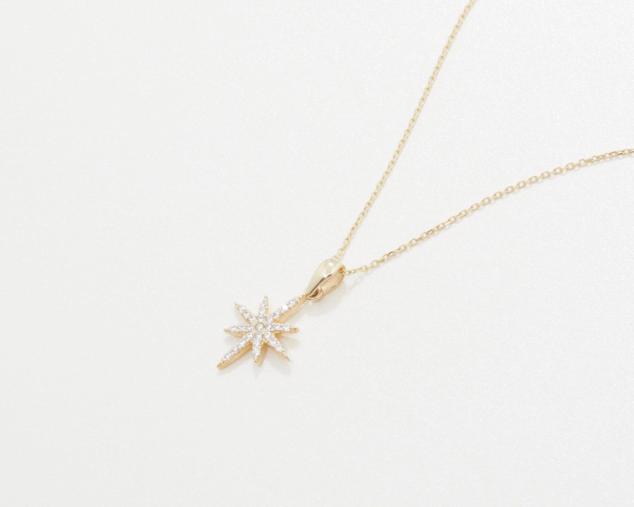 North Star Necklace as a thoughtful birthday gift in 18K Gold Vermeil. Hypoallergenic, no green marks.