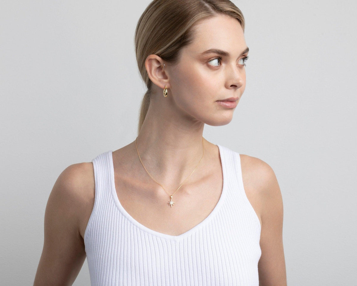The North Star Necklace as a wedding gift in 18K Gold Vermeil. Tarnish-resistant, made for keeping.