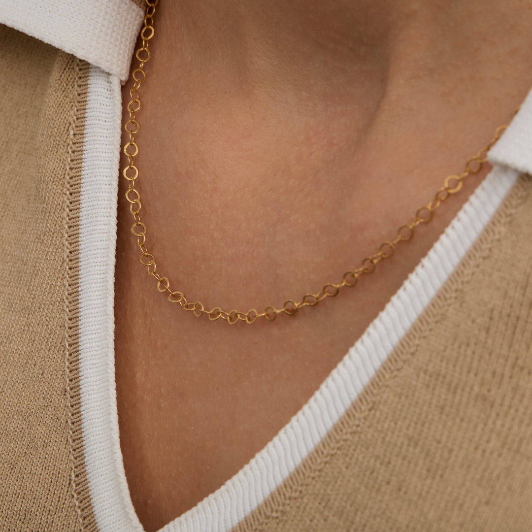 Everyday gold chain necklace - oval cable chain layering necklace