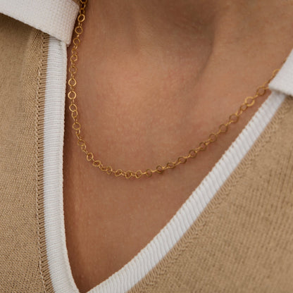 Everyday gold chain necklace - oval cable chain layering necklace
