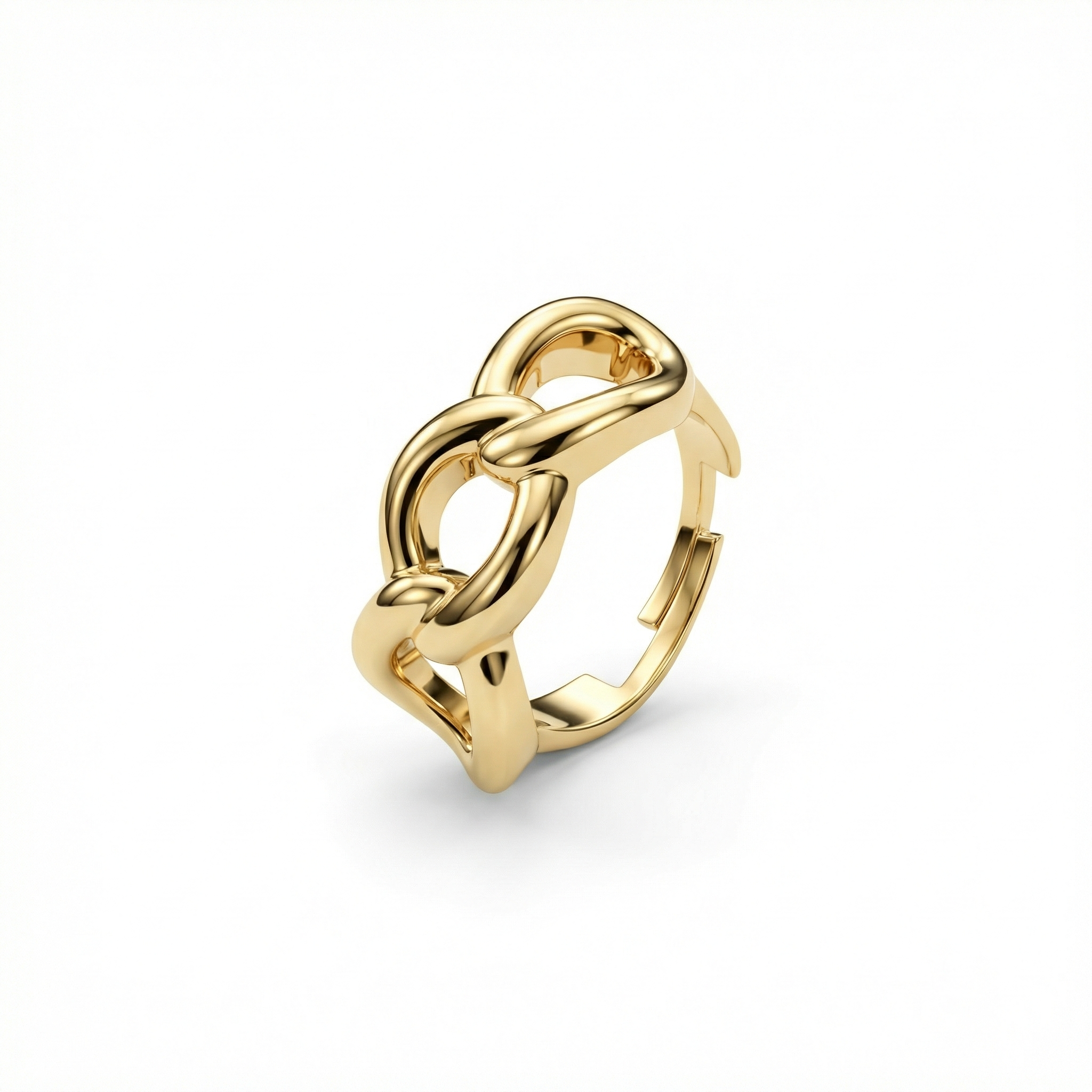 Oversize Chain Ring in 18K Gold Vermeil. Tarnish-resistant, perfect for daily wear.