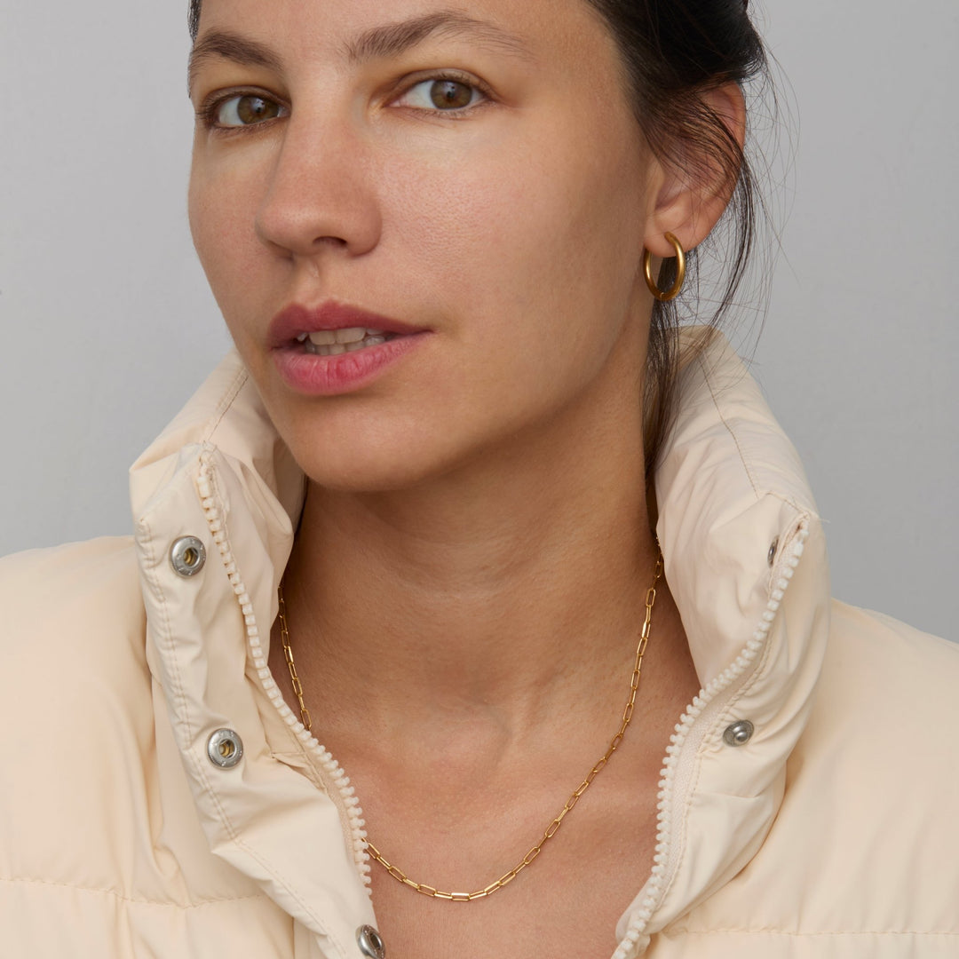Everyday gold chain necklace - paperclip chain layering necklace