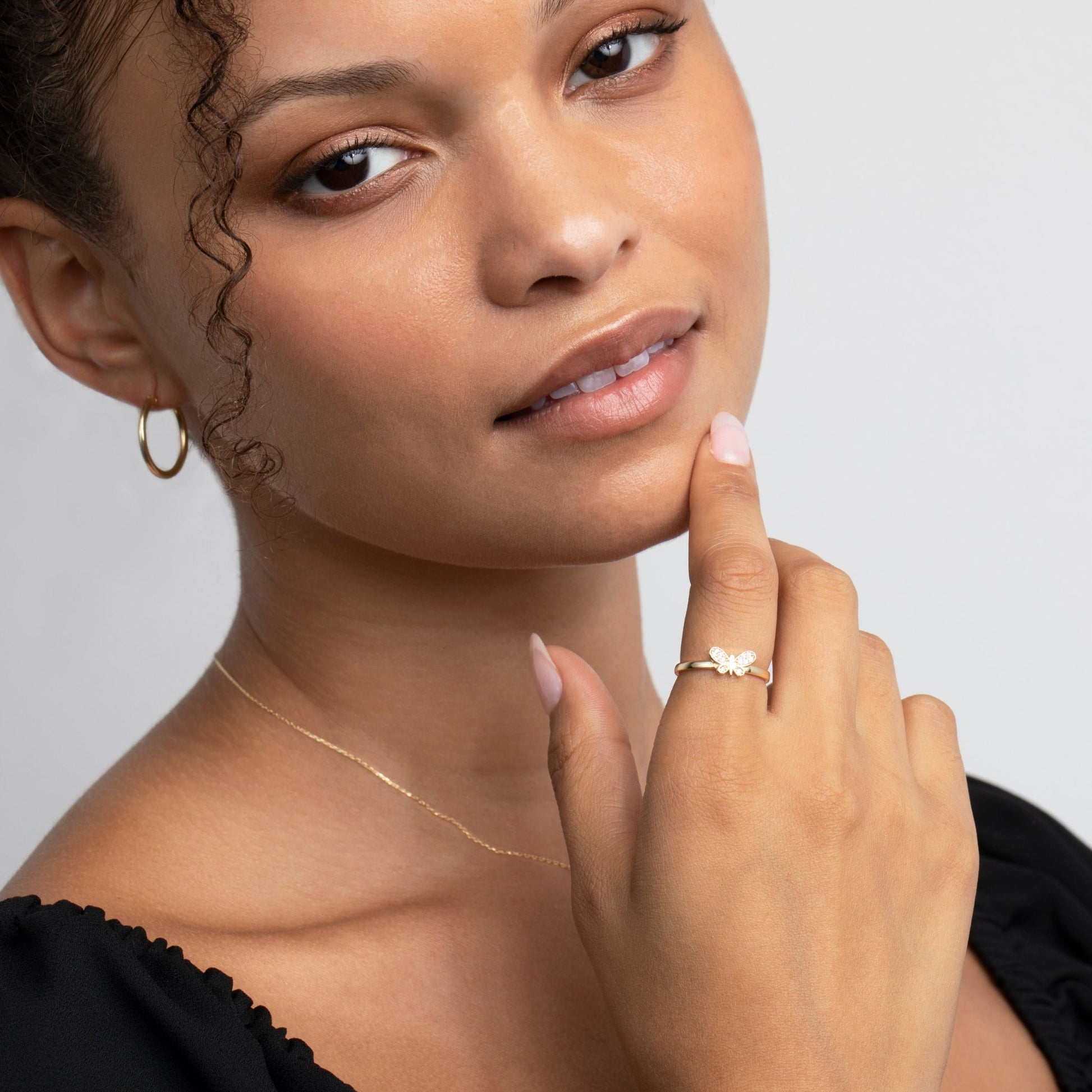 The Pavé Butterfly Ring as a graduation gift in 18K Gold Vermeil. Tarnish-resistant, made for keeping.