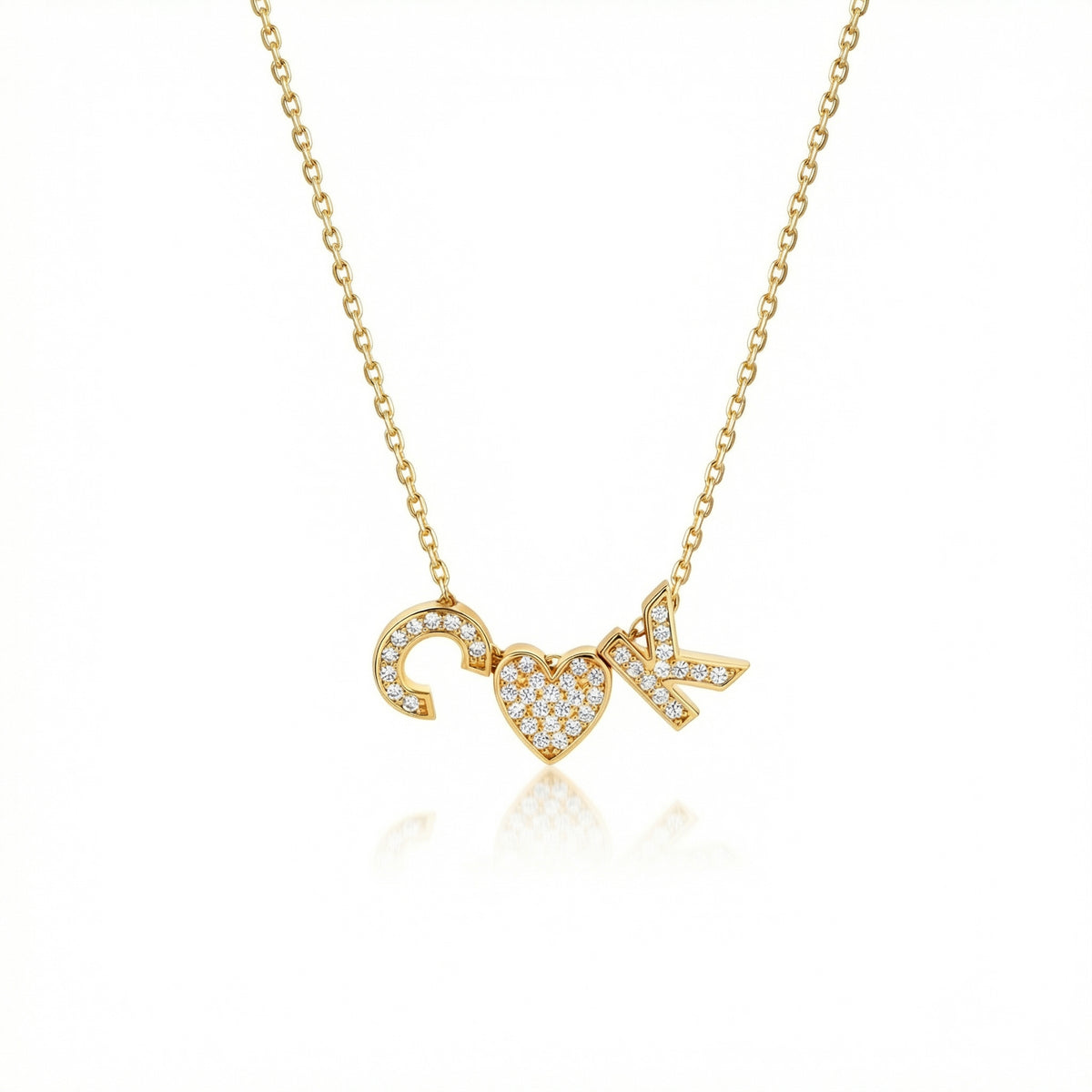 Pavé Initial Necklace in 18K Gold Vermeil with CZ Diamond. Tarnish-resistant, perfect for daily wear.