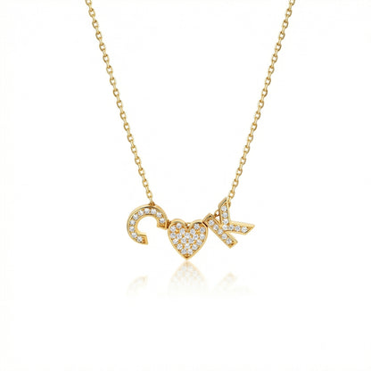 Pavé Initial Necklace in 18K Gold Vermeil with CZ Diamond. Tarnish-resistant, perfect for daily wear.