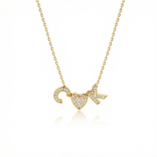Pavé Initial Necklace in 18K Gold Vermeil with CZ Diamond. Tarnish-resistant, perfect for daily wear.