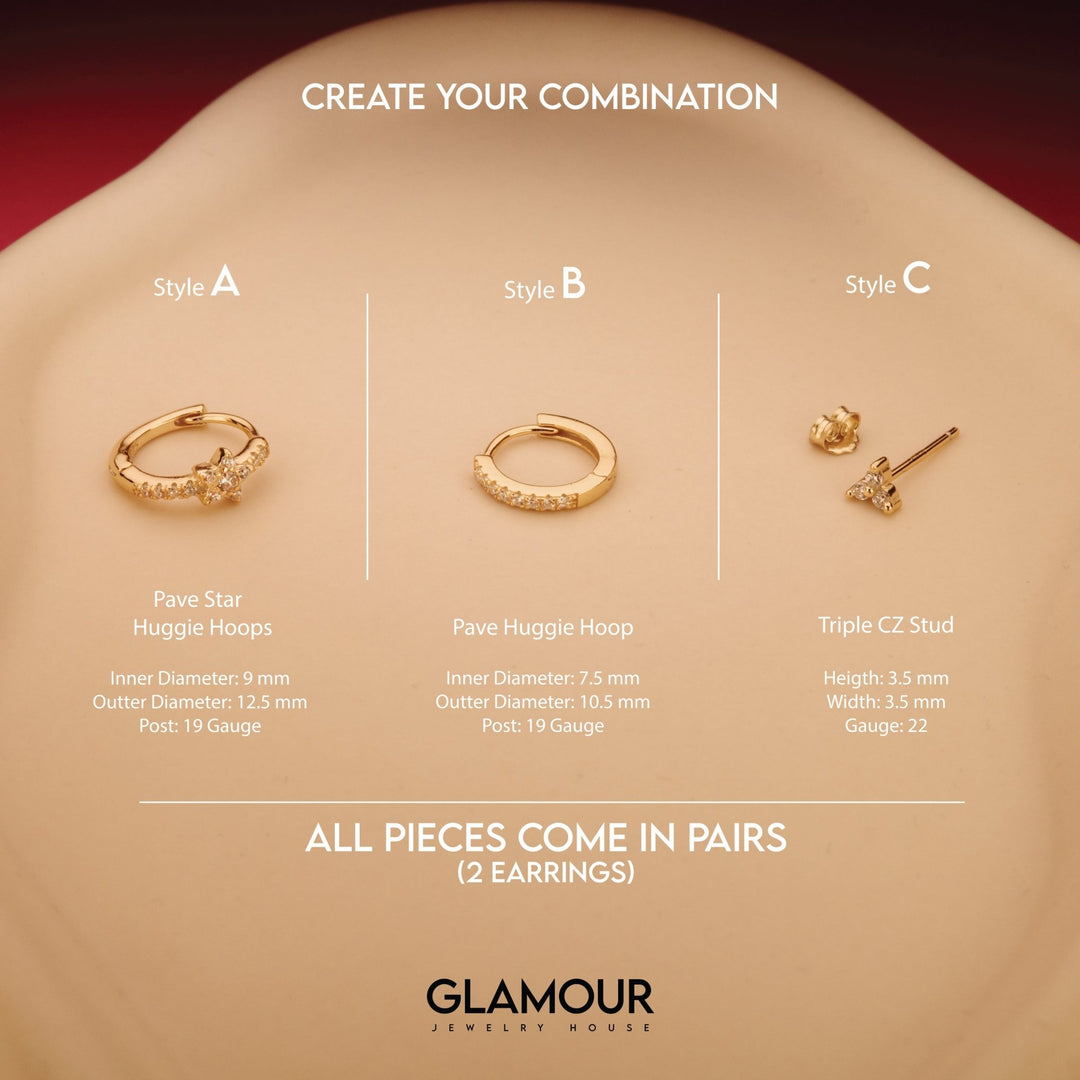 The Pavé Star Earring Set as a graduation gift in 18K Gold Vermeil. Tarnish-resistant, made for keeping.