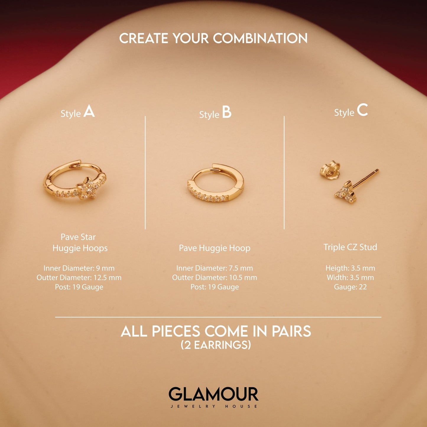 The Pavé Star Earring Set as a graduation gift in 18K Gold Vermeil. Tarnish-resistant, made for keeping.