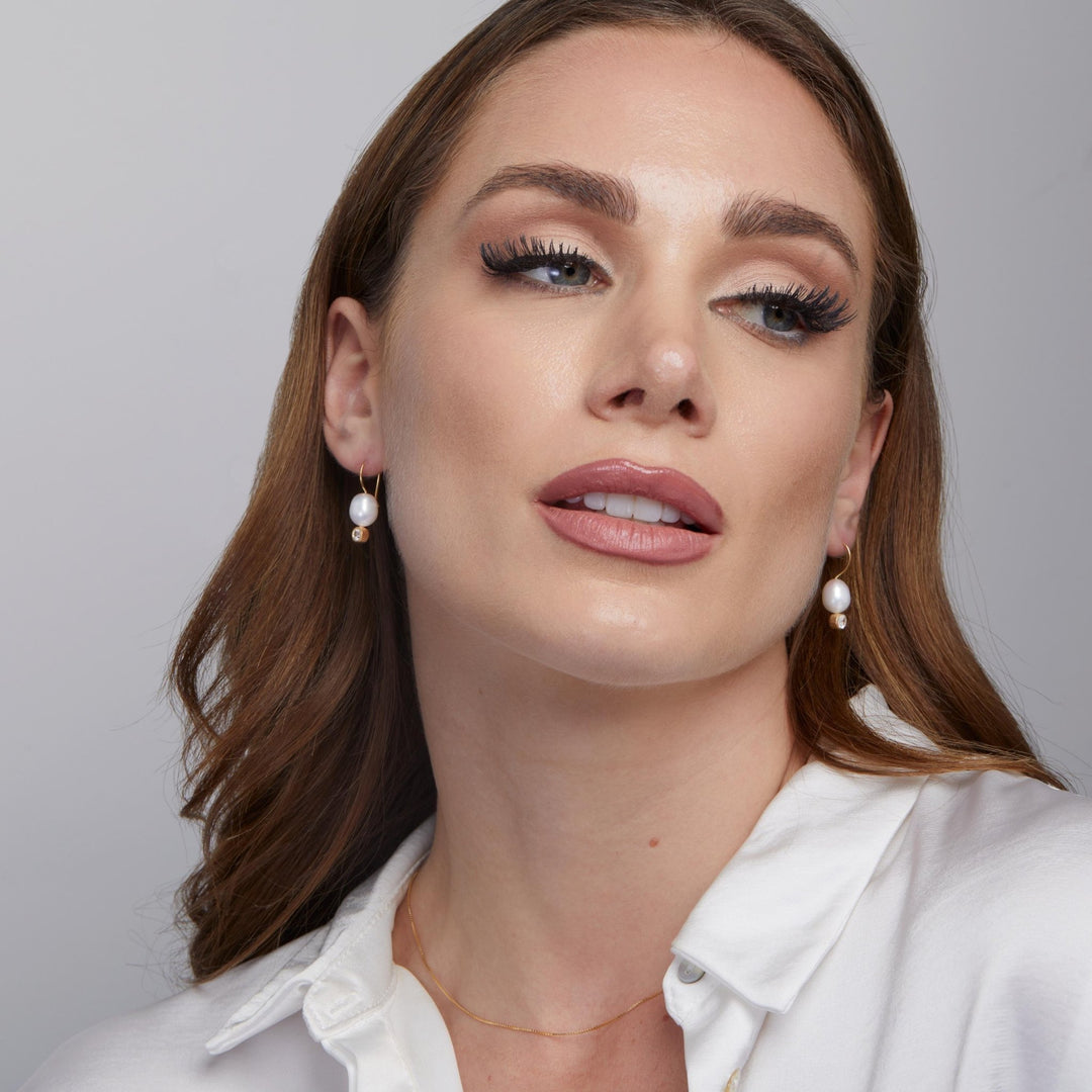 The Pearl Drop Earrings as a wedding gift in 18K Gold Vermeil. Tarnish-resistant, made for keeping.