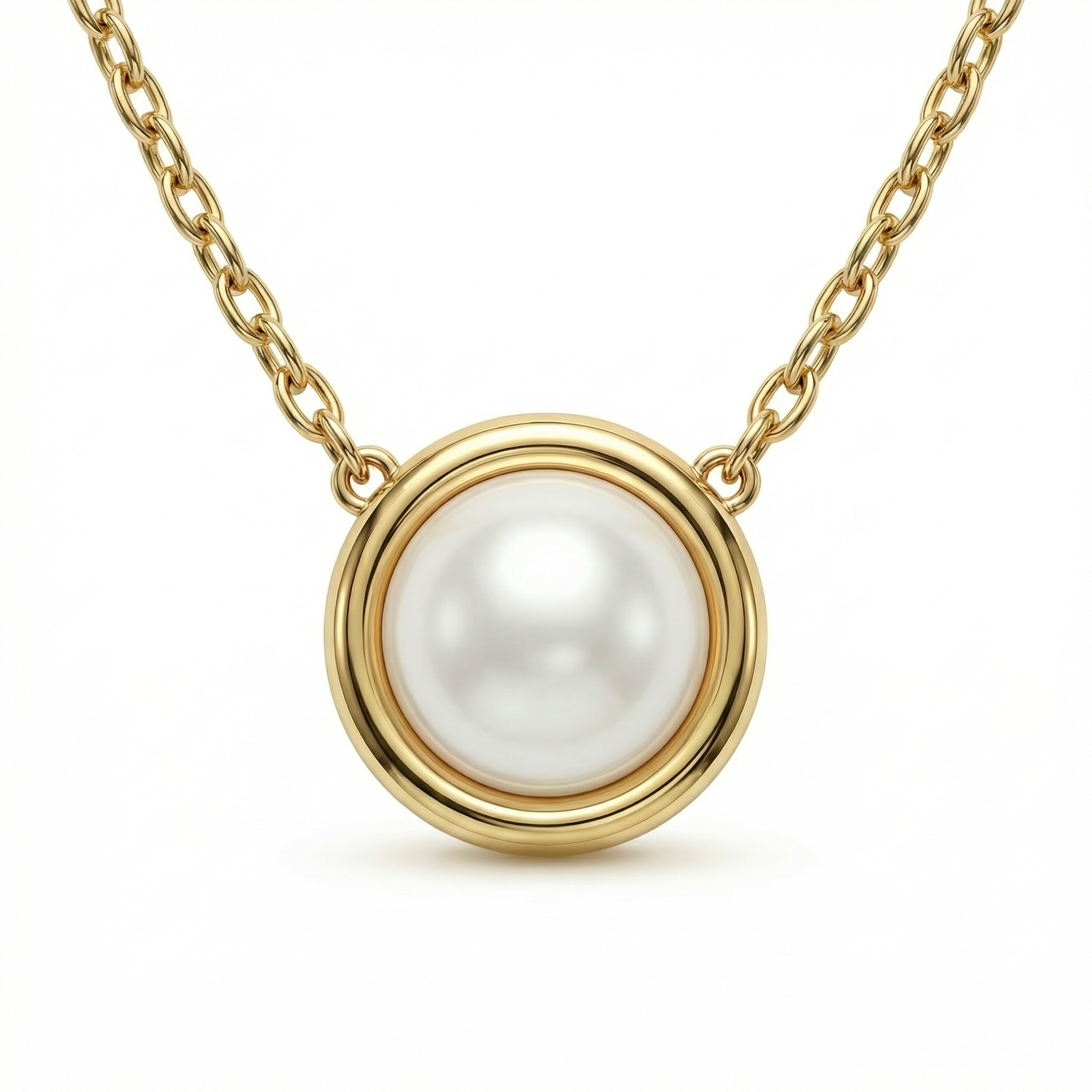 Pearl Pendant Necklace in 18K Gold Vermeil with Freshwater Pearl. Tarnish-resistant, perfect for daily wear.