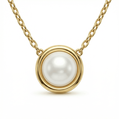 Pearl Pendant Necklace in 18K Gold Vermeil with Freshwater Pearl. Tarnish-resistant, perfect for daily wear.
