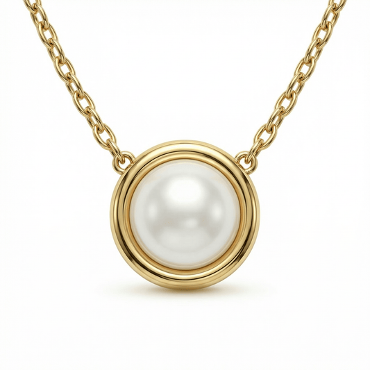 Pearl Pendant Necklace in 18K Gold Vermeil with Freshwater Pearl. Tarnish-resistant, perfect for daily wear.