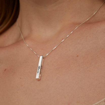 Personalized Bar Name Necklace with Birthstone in Glamour Jewelry House gift box — 18K Gold Vermeil mother's day gift.