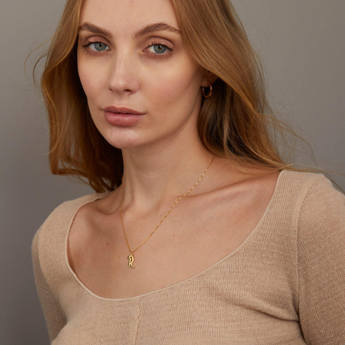 Personalized Initial Necklace With as a gift in 18K Gold Vermeil. Hypoallergenic, no green marks.