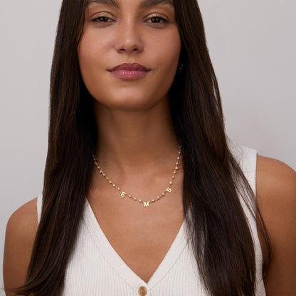 Personalized Initial Pearl Necklace as a thoughtful birthday gift in 18K Gold Vermeil with Freshwater Pearl.