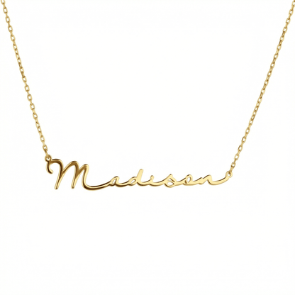 Personalized Name Necklace in 18K Gold Vermeil. Tarnish-resistant, perfect for daily wear.