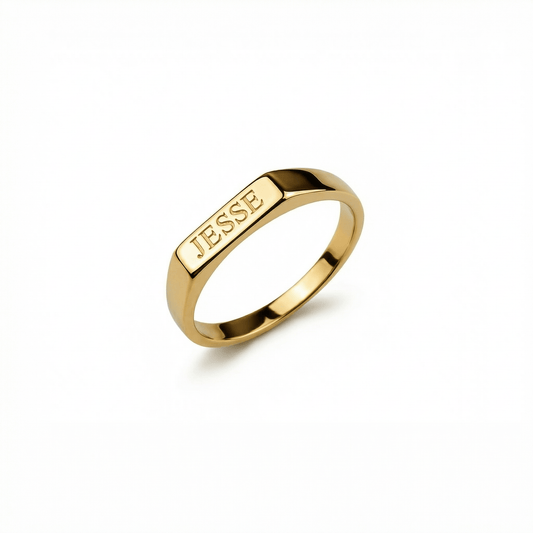 Personalized Name Ring in 18K Gold Vermeil. Tarnish-resistant, perfect for daily wear.