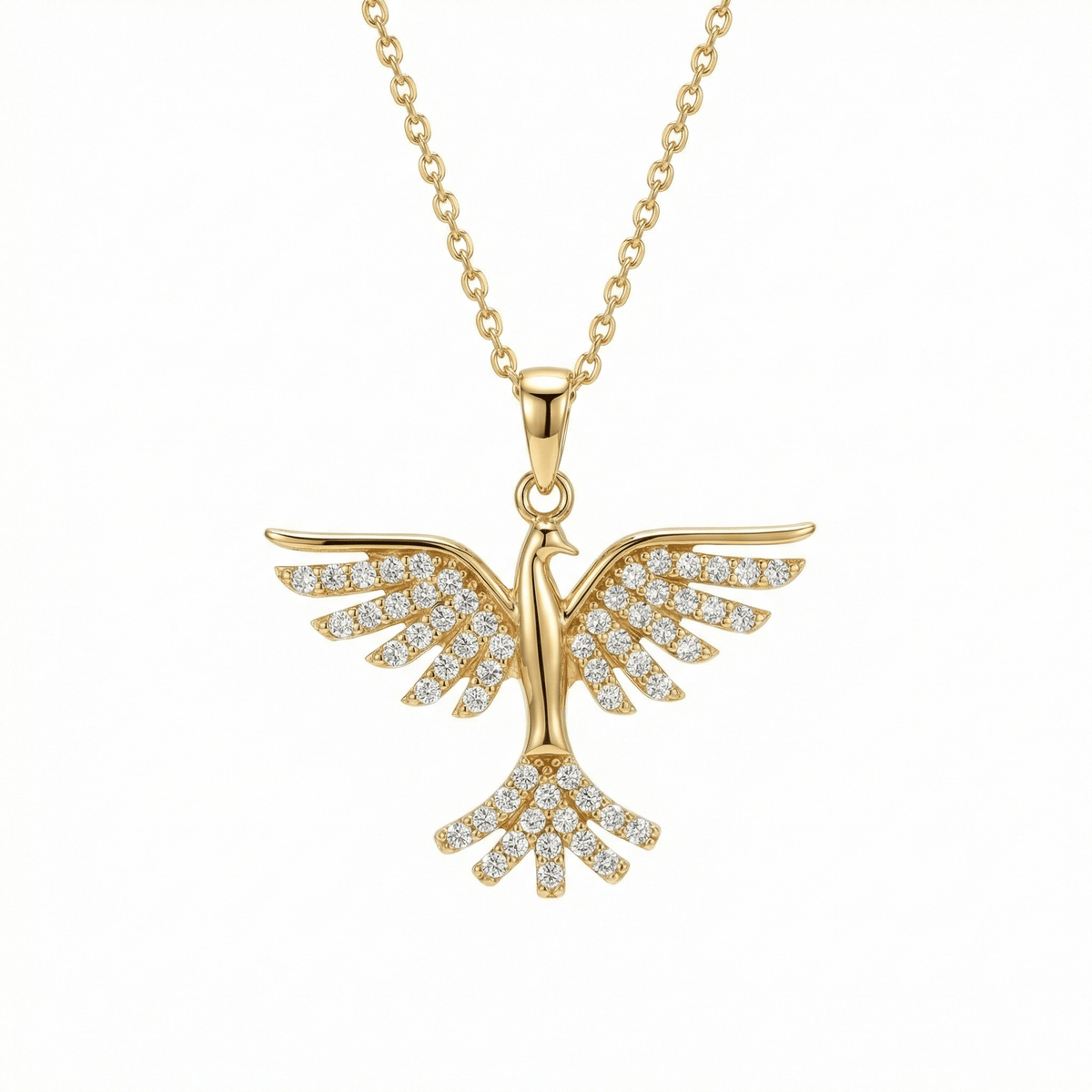 Phoenix Necklace in 18K Gold Vermeil. Tarnish-resistant, perfect for daily wear.