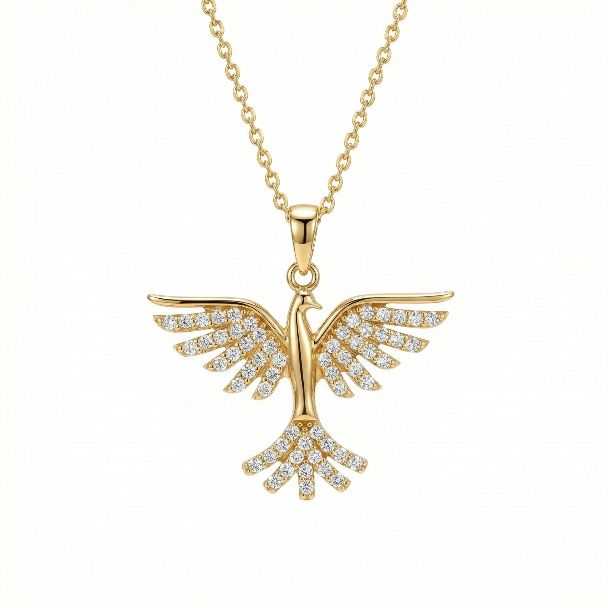 Phoenix Necklace in 18K Gold Vermeil. Tarnish-resistant, perfect for daily wear.