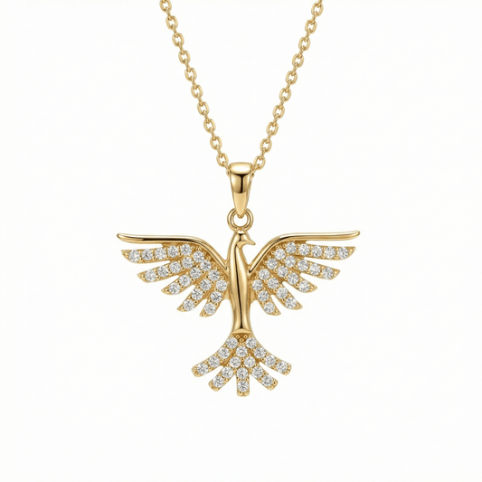 Phoenix Necklace in 18K Gold Vermeil. Tarnish-resistant, perfect for daily wear.