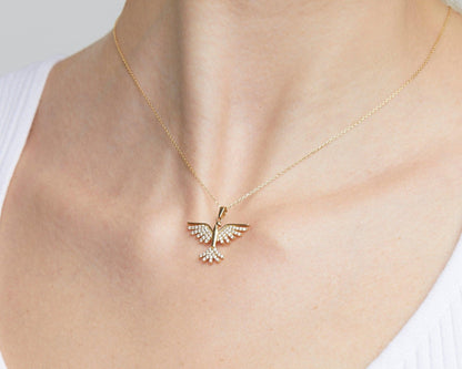 The Phoenix Necklace styled in 18K Gold Vermeil — elegant everyday jewelry. Hypoallergenic, no green marks.