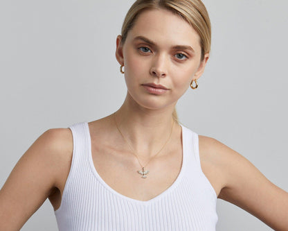 Phoenix Necklace in Glamour Jewelry House gift box — 18K Gold Vermeil daily wear gift. Tarnish-resistant.