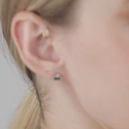 Emerald Studs in 18K Gold