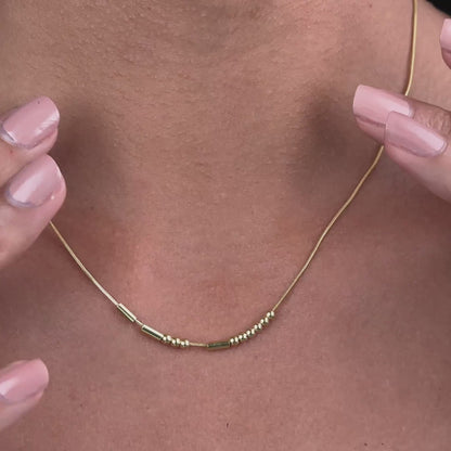 Morse Code Necklace in 18K Gold